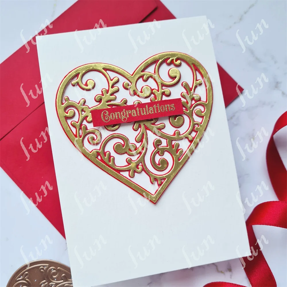 Layering Hot Foil Plates and Cutting Dies Sentiment Stamps Scrapbooking Decoration Diy Heart Rainbow 3D Box Cards Emboss Folder