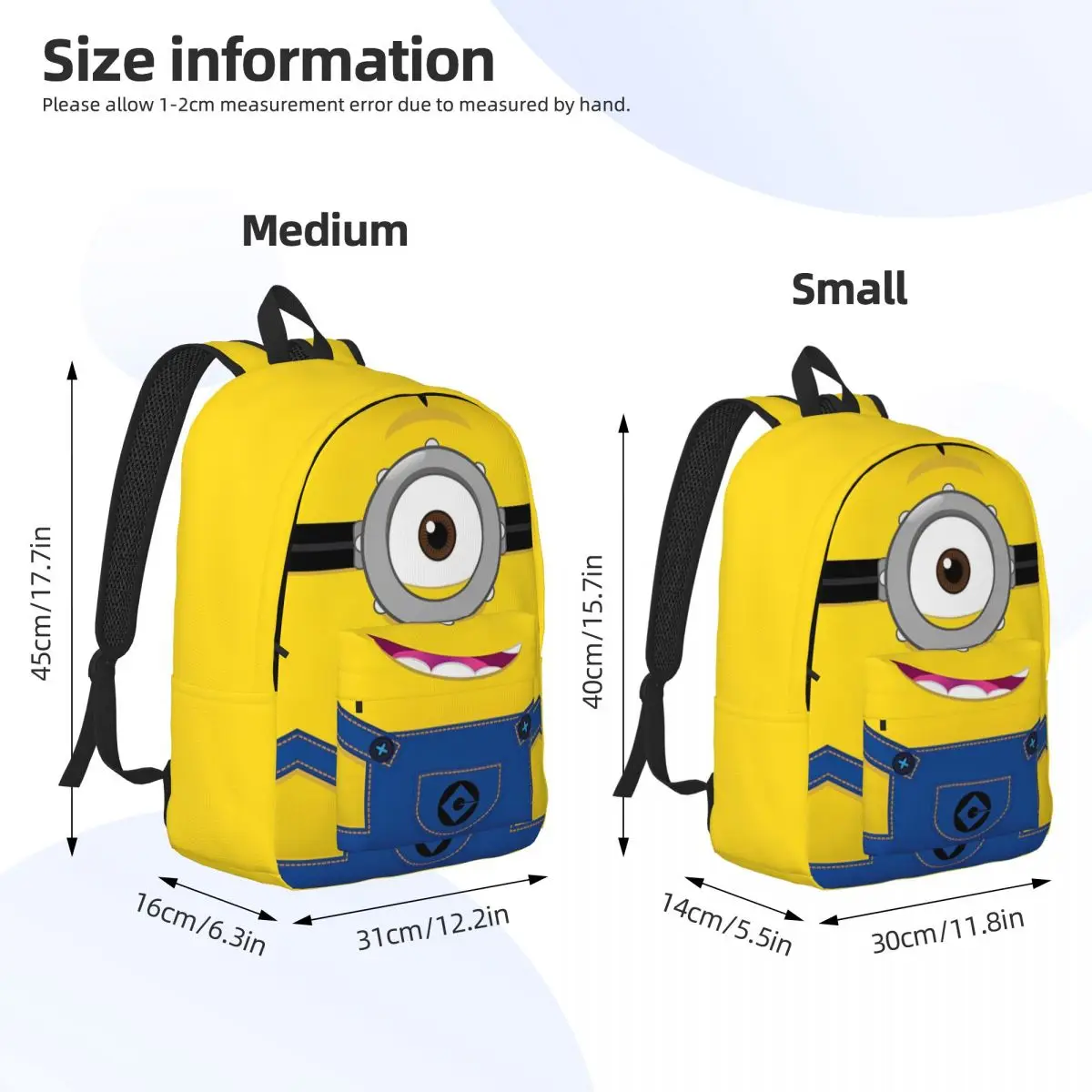 Minions Stuart Backpack for Student School Bookbag Daypack Preschool Kindergarten Bag Lightweight