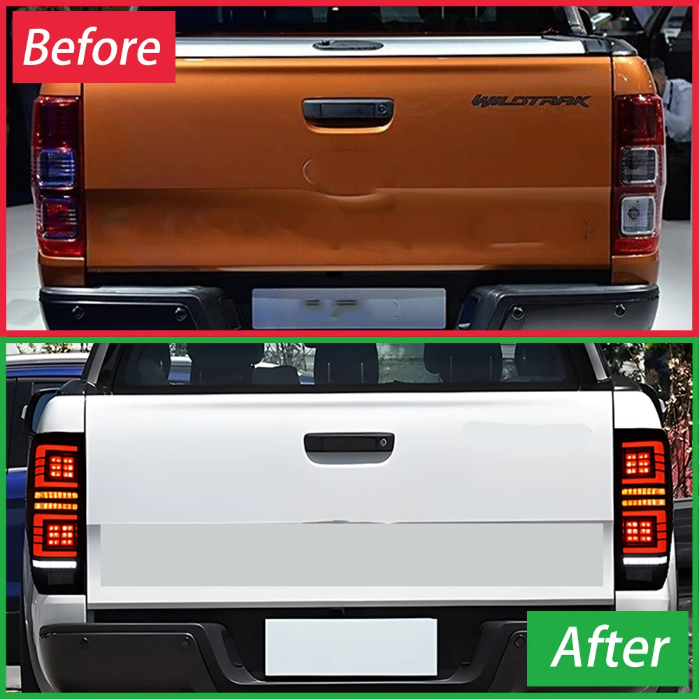Luces Traseras LED para Ford Ranger T6 2012-2020, Conjunto de Luces Traseras de Alta Calidad, Actualización de Luces Traseras con Señal de Giro Dinámica, Conexión Plug and Play