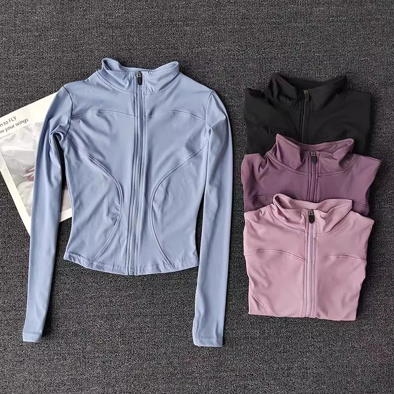 New Slim Winter Yoga Jacket for Women Coat Shirts Sports Waist Tightening Fitness Wear Long-sleeved Pilates Top Clothing