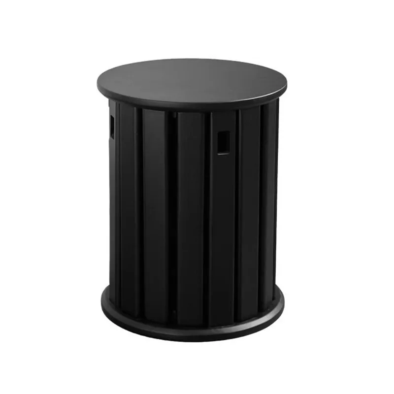 35x48cm Stackable Iron Side Table Stool with Wheels Small Round Coffee Table Movable Cart for Living Room Balcony 4pcs/set