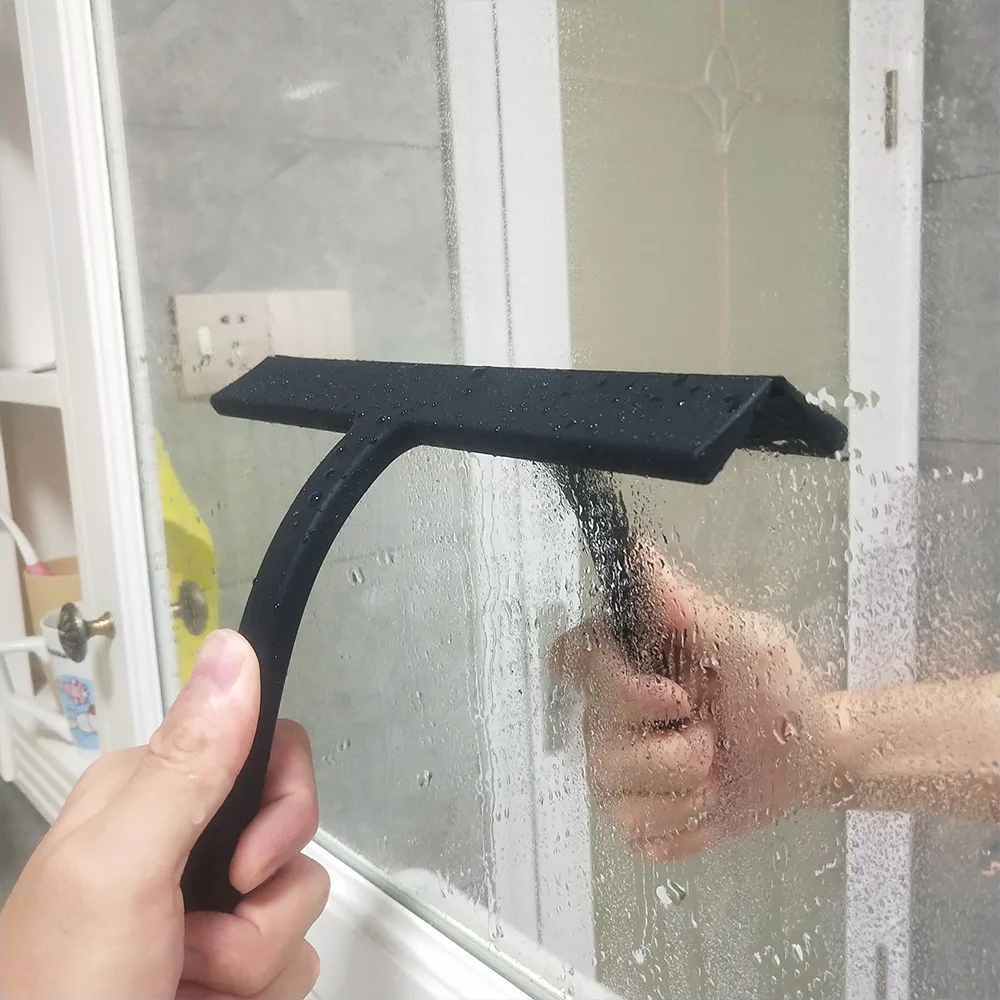 Shower Squeegee Window Glass Wiper Scraper Cleaner with Silicone Blade & Holder Hook for Home Bathroom Car Glass Cleaning Tool - view 4