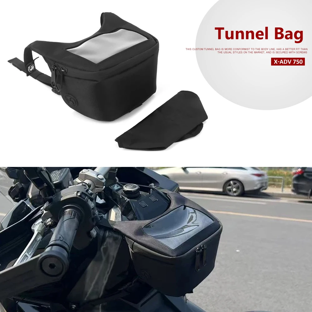 

New For Honda X-ADV 750 X-ADV750 XADV750 Storage Pouch Tunnel Bag X ADV 750 2017-2025 2024 Motorcycle Scooter Black Tank Bag