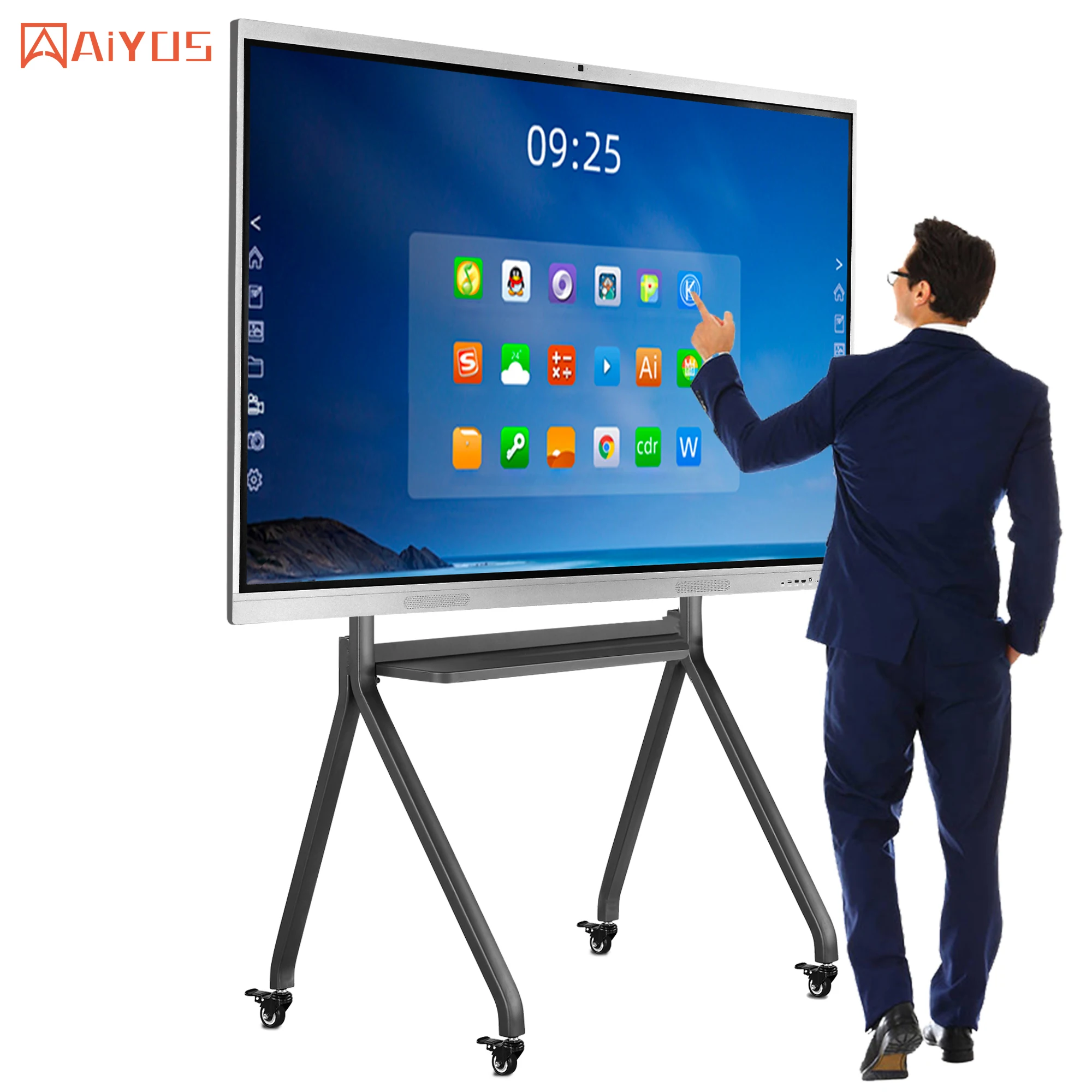 OEM ODM 4K Android 43 55 65 Inch Interactive Display Smart Board Touch Screen  Interactive Whiteboard Indoor Use