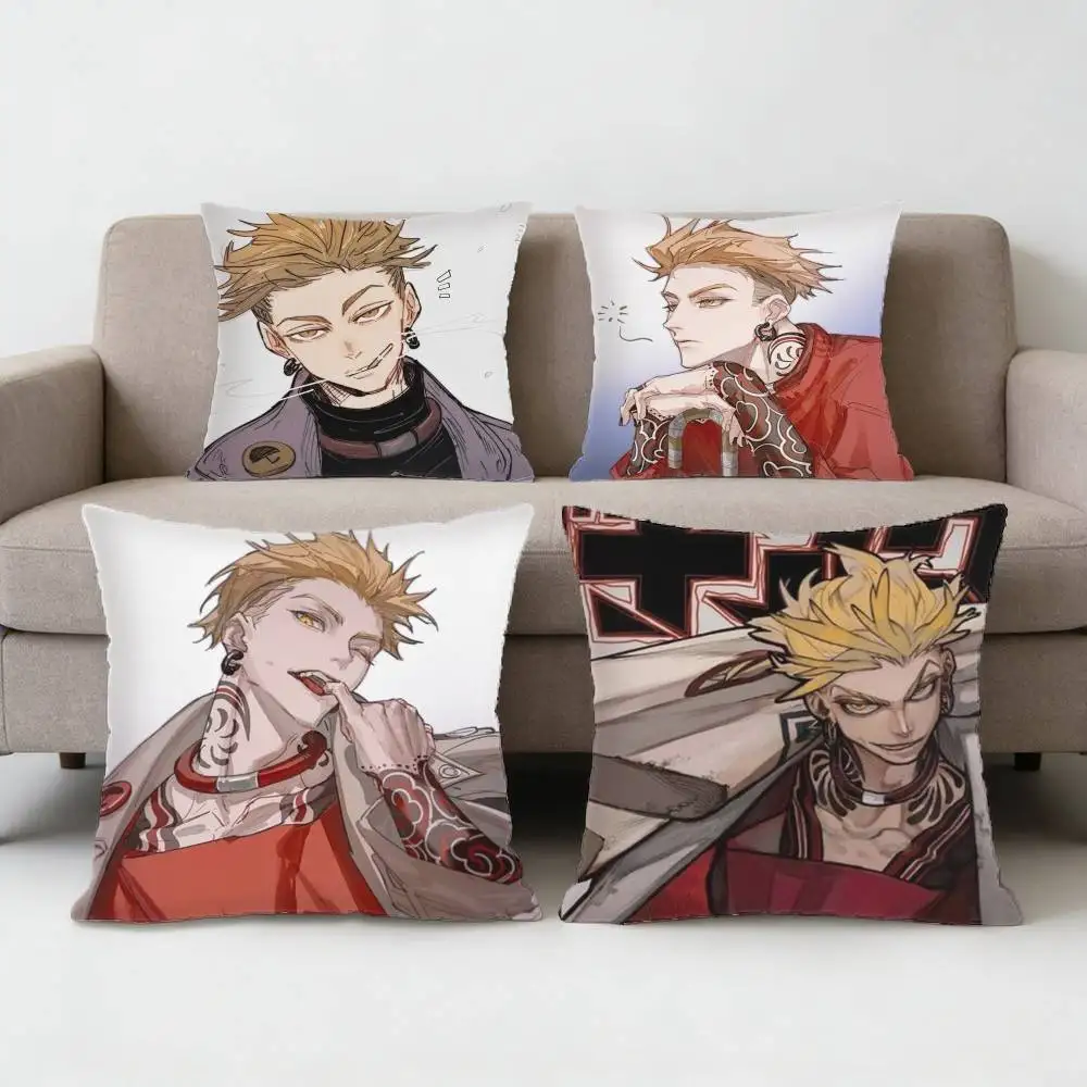 

Enjin G-Gachiakuta Pillow Case Anti-dustmite Pillowcase Invisible zipper silky short plush Sofa cushion cover