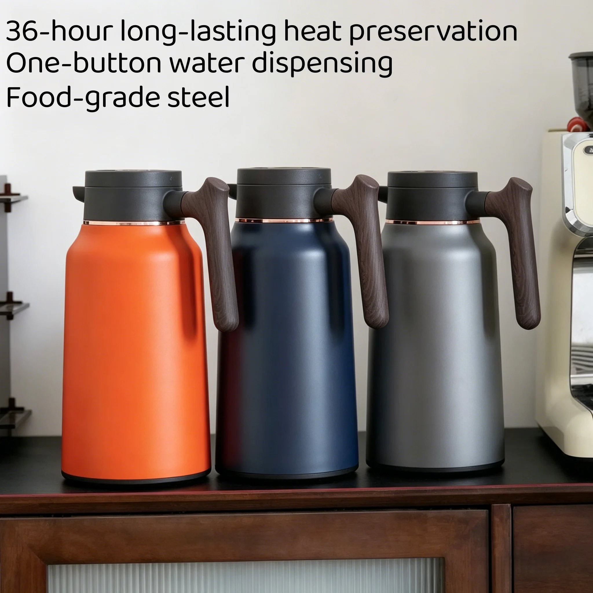 Stainless Steel Vacuum Insulated Kettle, Stylish Office Thermos, Large Capacity Household Kettle, Insulated Kettle