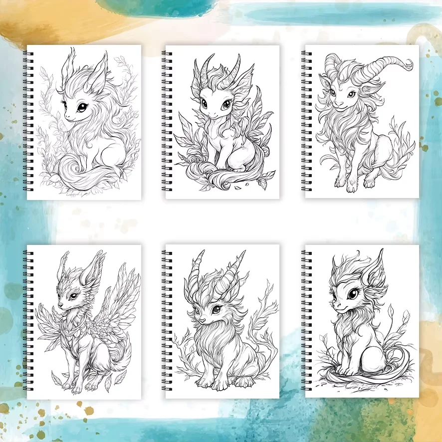 Buku Mewarnai - 8,3 x 11,2 inci 32 halaman Buku Mewarnai Makhluk Ajaib - Hadiah kembali ke sekolah yang ideal untuk keluarga dan teman