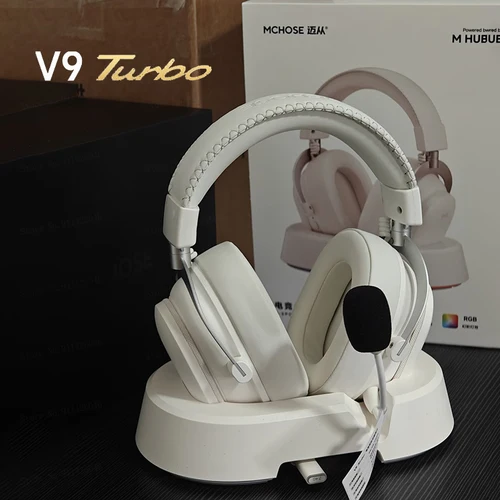 Imagen 1 del producto Auriculares para Juegos MCHOSE V9 Turbo con Carga Inalámbrica, Sobre la Oreja, Cuatro Modos, con Micrófono, Auriculares Profesionales para Deportes Electrónicos