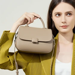 Toptrends prawdziwa skóra bydlęca małe torby na ramię Crossbody dla kobiet 2024 trendy designerskie siodło damskie torebki i portmonetki