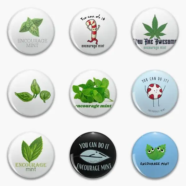 Encourage Mint You Can Do Soft Button Pin Creative Brooch Lover Clothes Jewelry Badge Collar Decor Gift Cartoon Metal Funny