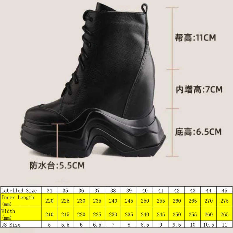 Fujin 13.5cm Genuine Leather Autumn Spring Winter Plush Platform Wedge Fashion Ankle Boots Casual Summer Fashion High Heel Shoes