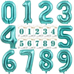 40Inch Giant Turquoise Blue Number Balloons Diy Baby Shower Birthday Party Decorations Supplies Photo Props Helium Balloon