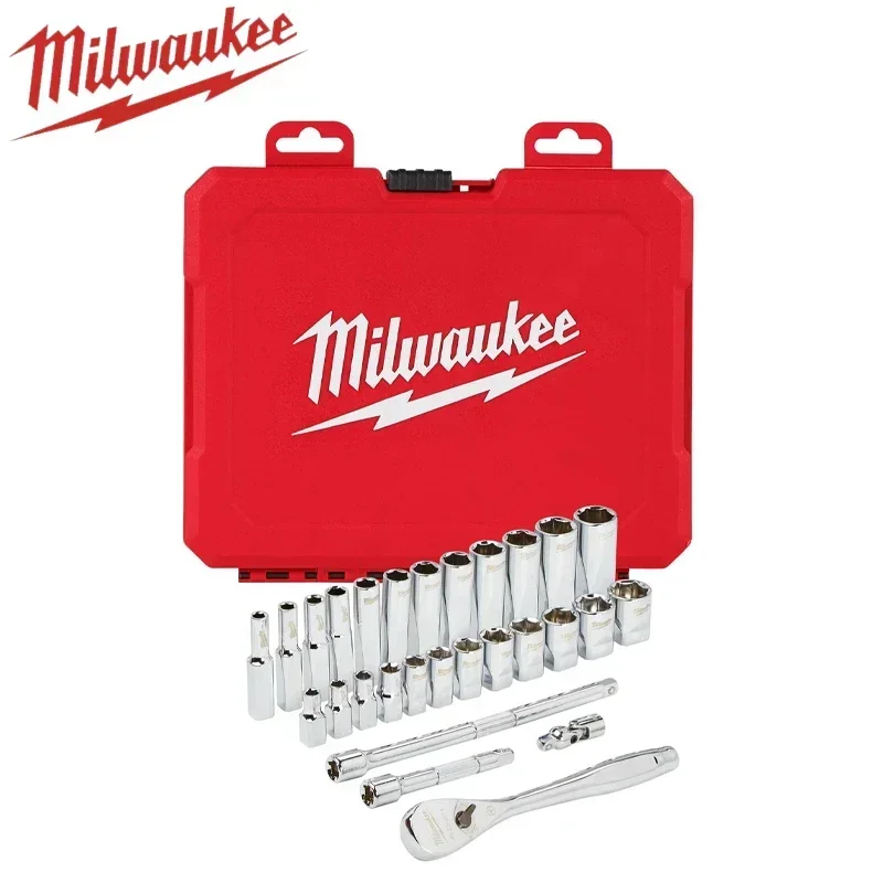 Imagem -04 - Milwaukee 4822-9504 Métrica Drive 28pc Conjunto de Catraca e Soquete Milwaukee Acessórios para Ferramentas Elétricas