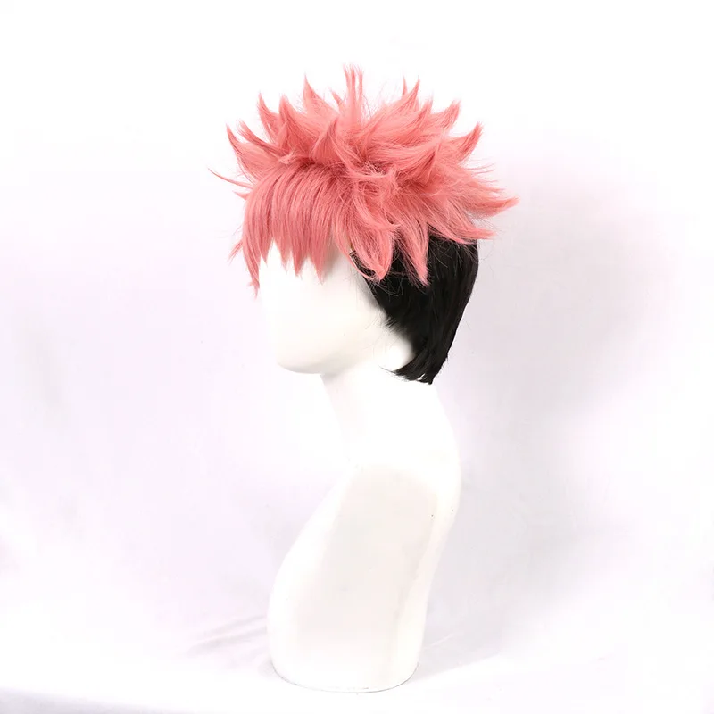 Jujutsu Kaisen, Yuji Itadori, Noppera-bō, Gradient Color, Short, Flipped Cosplay Wig For Anime.