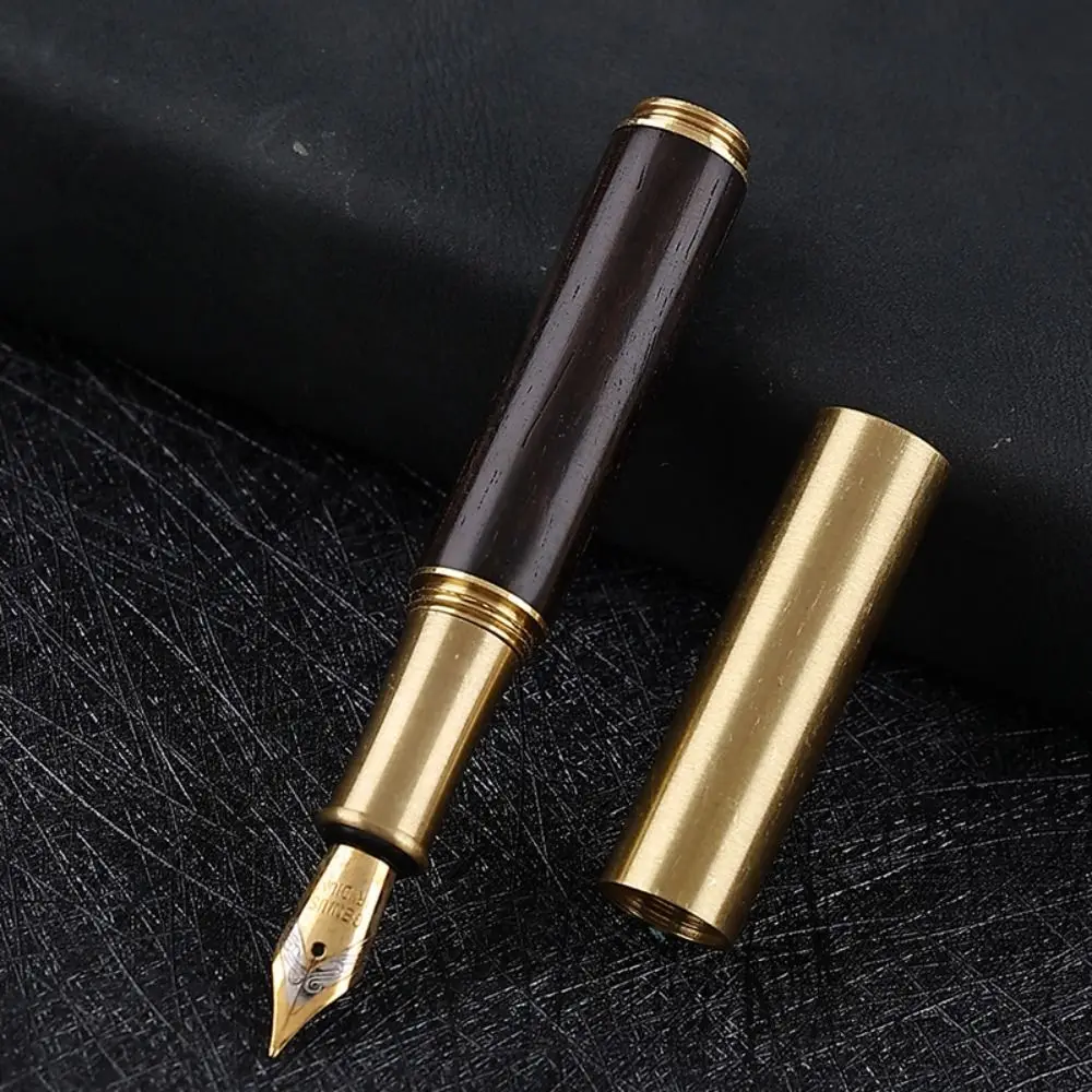 Mini Pocket Wood Fountain Pen Metal Business Office Portable Ink Supplies Pen School Supplies Writing Gift Stationery