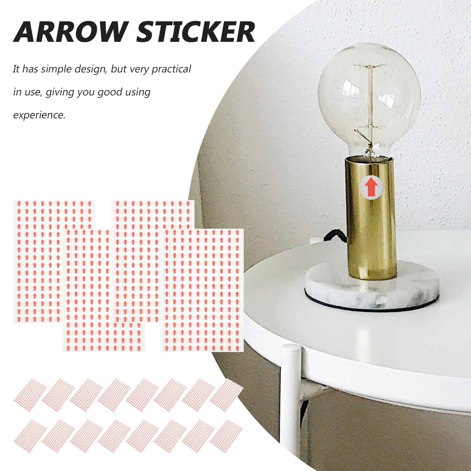

20 Sheets Indication Arrow Stickers Indicator Applique Direction Arrows Sign White