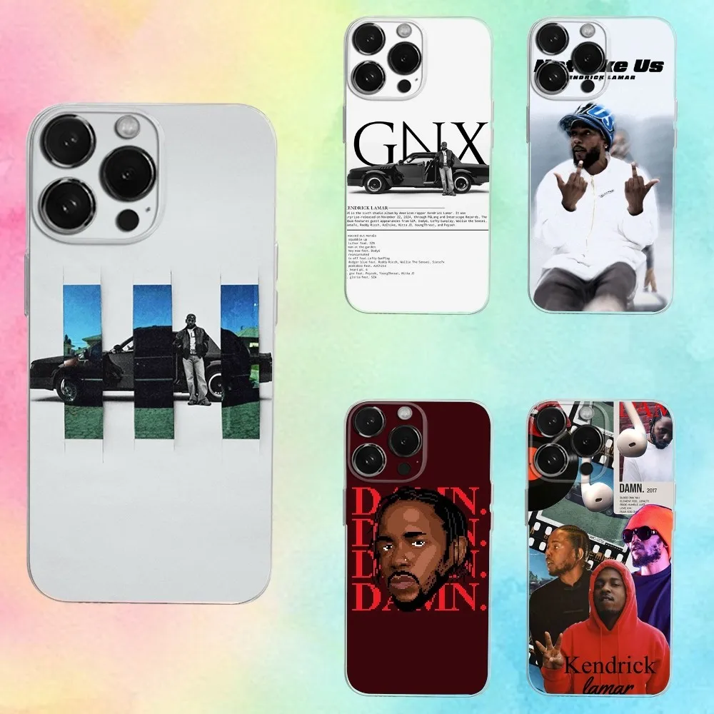 

K-Kendricks Rapper L-Lamars Phone Case For iPhone 16,15,14,13,12,11,Pro,X,XS,Max,XR,Plus,Mini Transparent Soft Cover