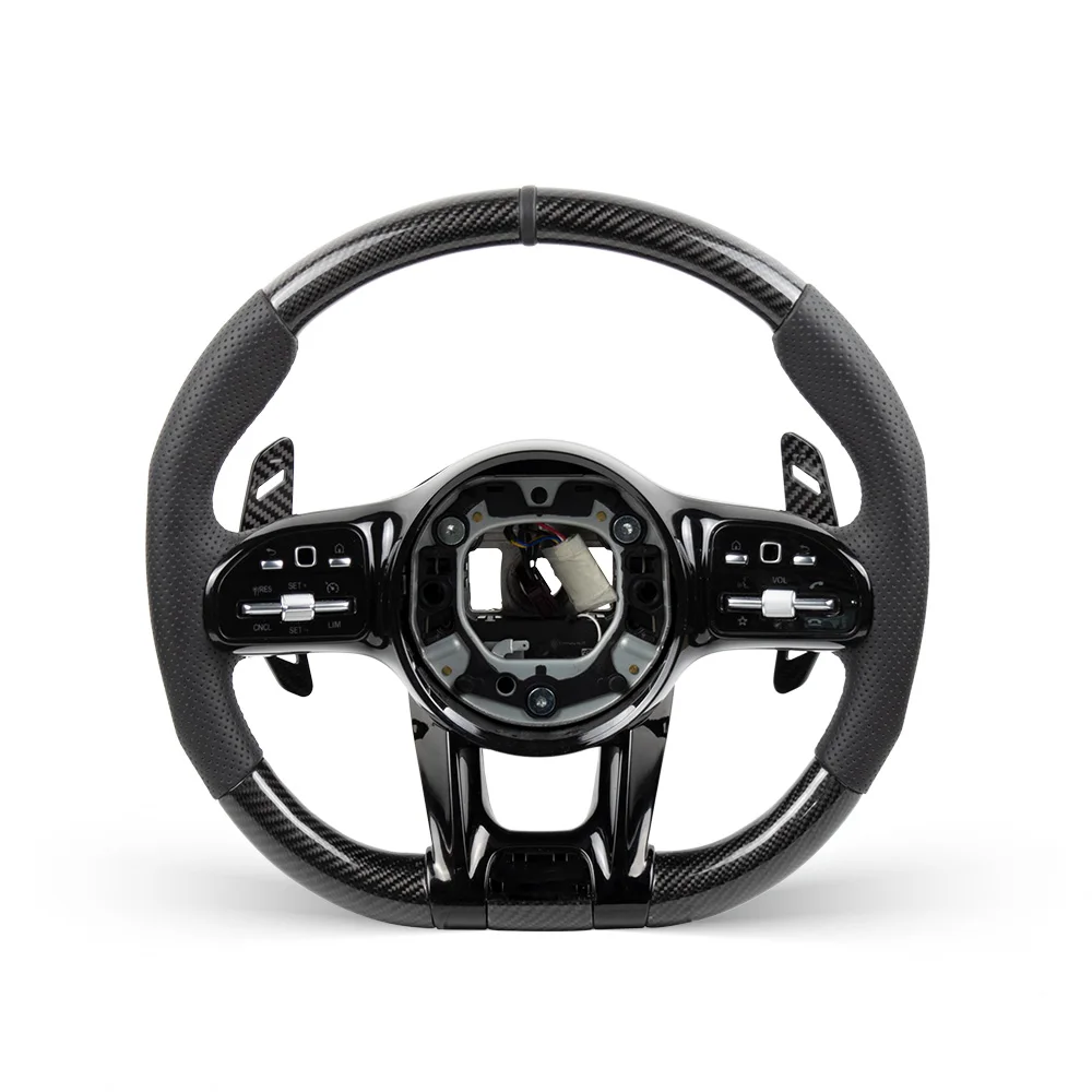 Custom Carbon Steering Wheel For Mercedes Benz W205 C63 808 E43 C300 C200 GLC SLK A45 Amg Steering Wheel