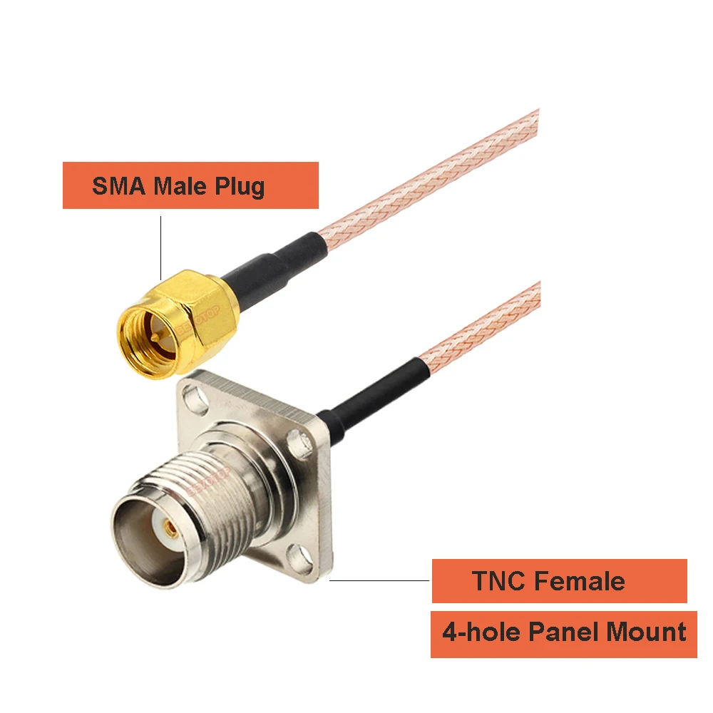 1PCS RG-316 Cable 4-Hole Panel Mount RP TNC Female to SMA Male/Female Connector 50 Ohm RG-316 RF Coaxial Extension Cord Jumper