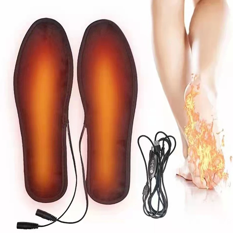 USB-betriebene beheizte Einlegesohlen für den Winter, größenverstellbare Schuhpolster-Fußwärmer