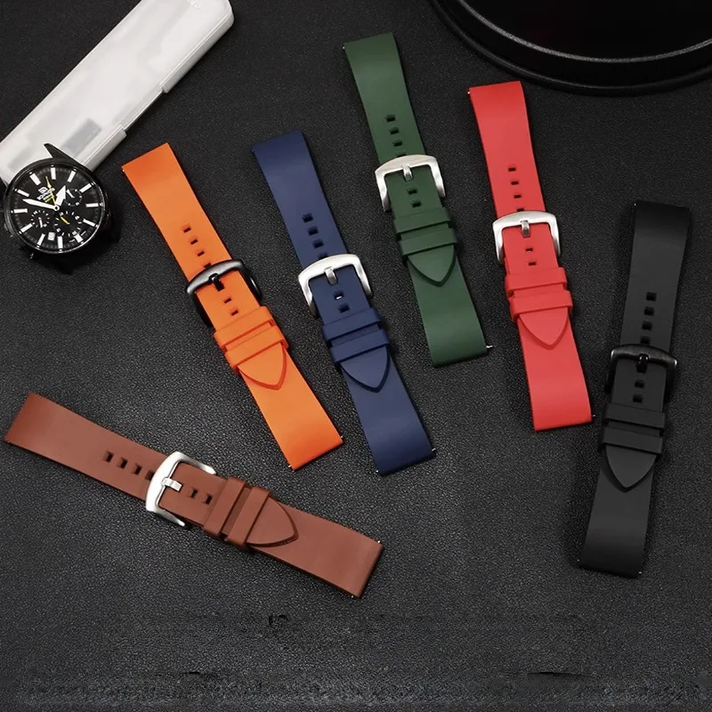 Replace PRW-6600Y/PRW-60/EFR-303/PRG-650 Series Fluororubber Waterproof Watch Strap With 19/20/21/22/23/24mm Flat Interface.