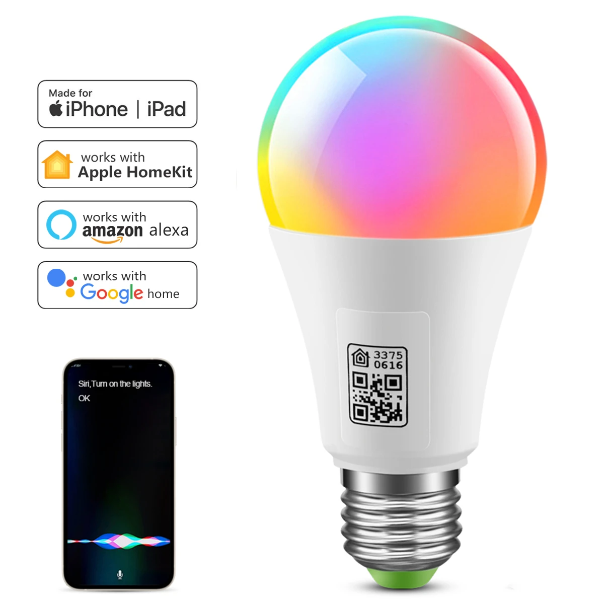 

Homekit Wi-Fi умная лампа Siri светодиодная лампа E27 RGB + белый + теплый белый умные лампы переменного тока 85-265 В умные лампы для Homekit Cozylife