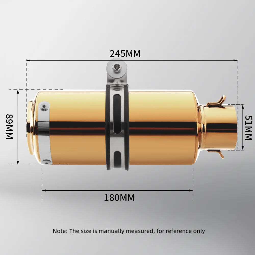 Motorcycle Exhaust Pipe 51mm Universal Caliber Golden Refit High Quality Lossless Installation Muffler Link Pipe