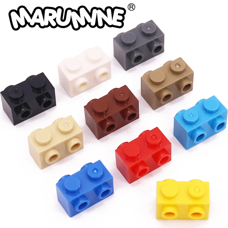 

Marumine 52107 MOC модифицированный кирпич 1x2 со шпильками, боковые строительные блоки, детали, 100 шт., технологические игрушки, аксессуары, подарок