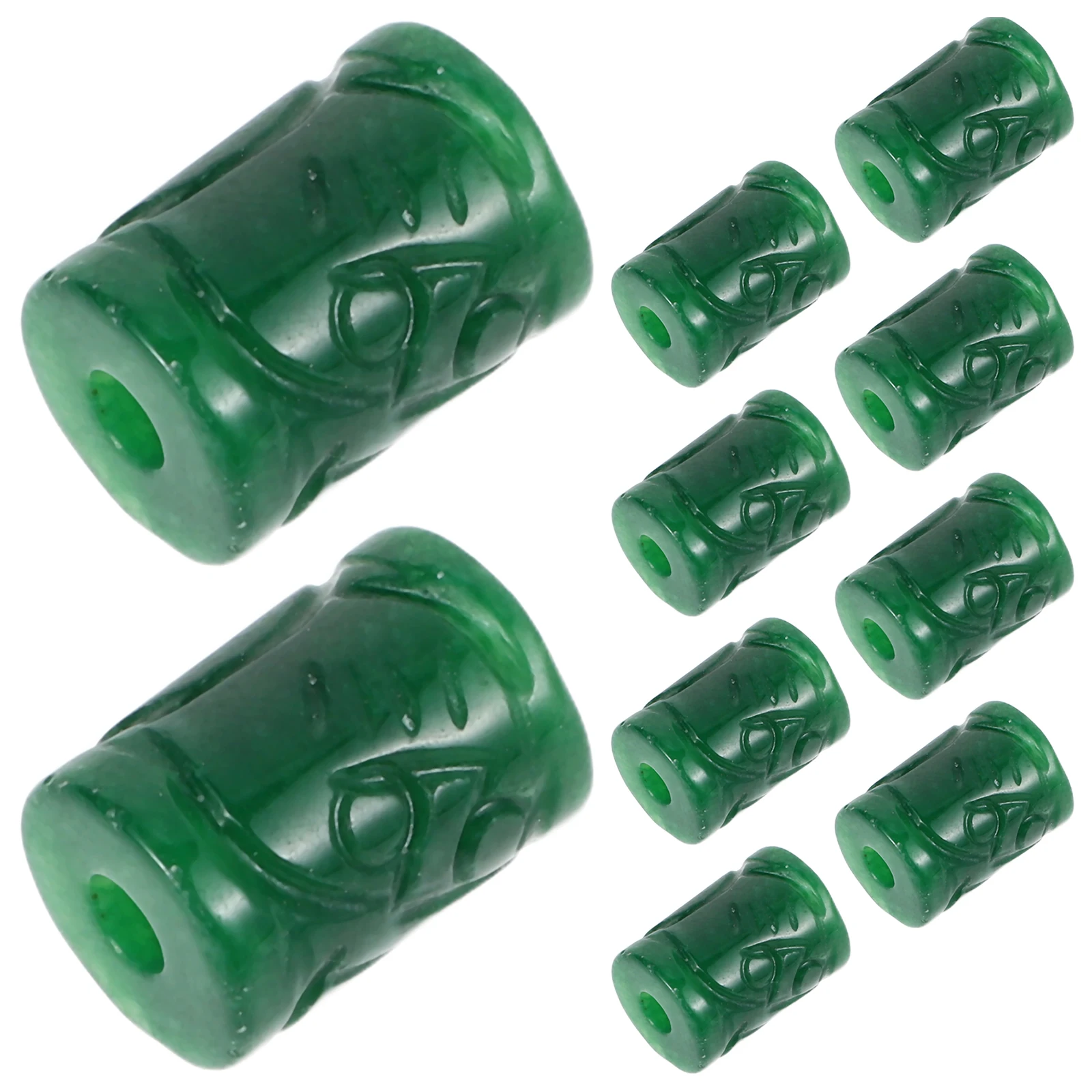 

10 Pcs Jade Accessories Sparse Beads Green Crystal Quartz Natural Grey Stone Handmade Crafts Necklace Earrings Bracelet Making
