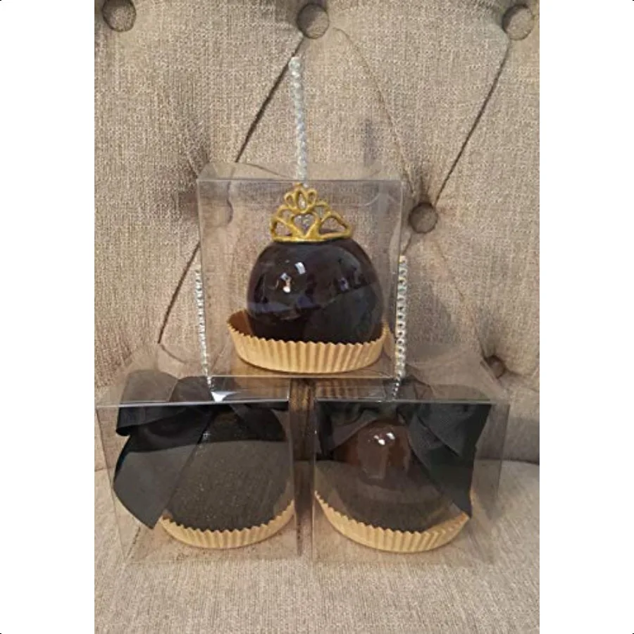 50 PCS Kotak Permen Apel dengan Lubang di Atasnya, Kotak Hadiah PET Transparan untuk Apel Karamel, Ornamen, Camilan, Souvenir Pesta untuk Pernikahan atau Pesta Lainnya