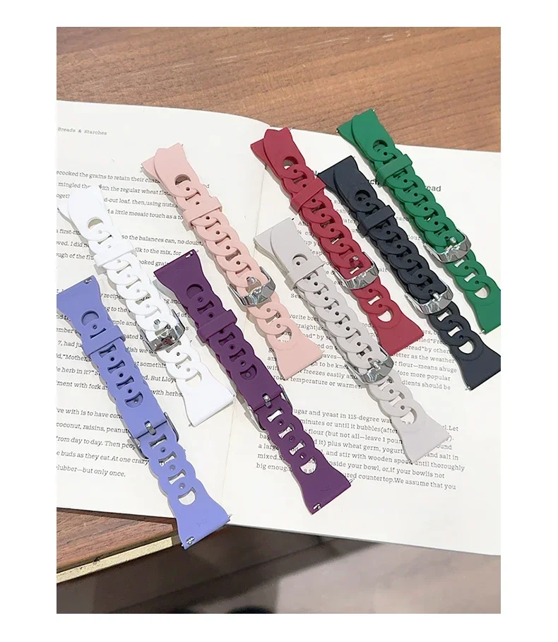 سوار رياضي 20 ملم لساعة سامسونج جالاكسي 7 4-5-pro-6-كلاسيك/أكتيف 2 40 ملم 44 ملم سيليكون 22 ملم سوار هواوي GT 4-3-2 برو