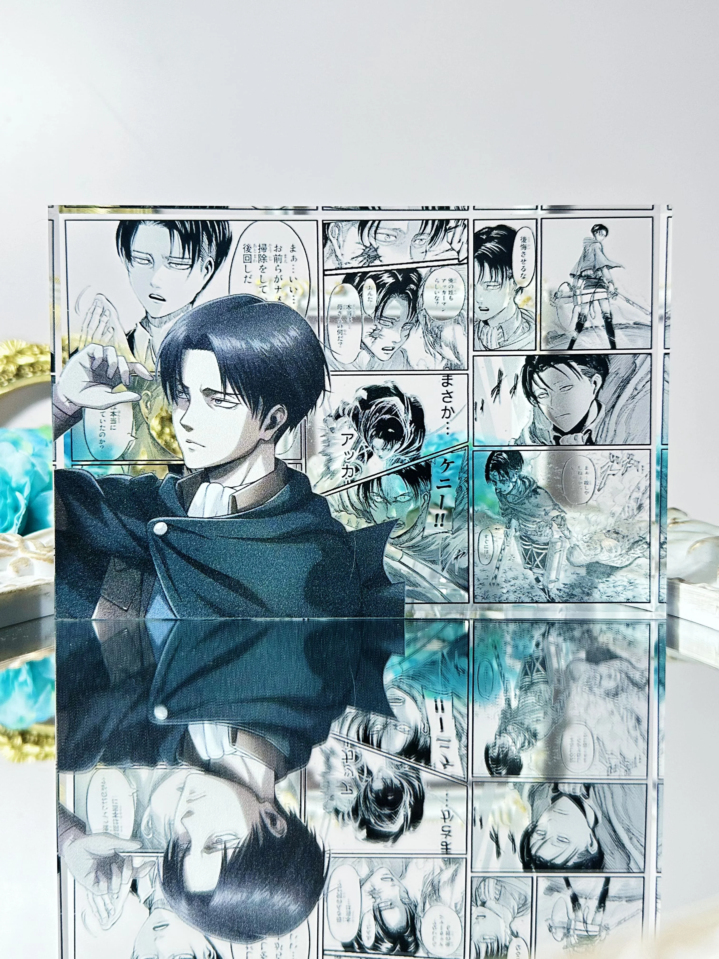 Anime  Attack On Titan Figure Eren Jaeger Comic Acrylic Brick Stand Desktop Ornament Toys Fans collect gifts