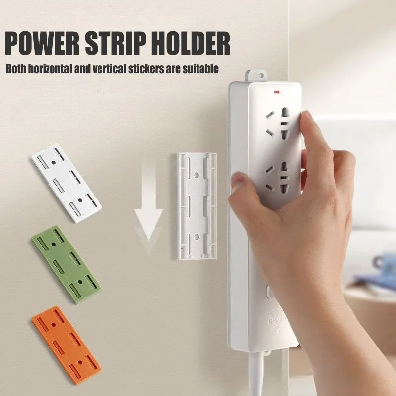 Removable Self-Adhesive Wall Mounted Socket Holder Fixer Patch Power Socket Strip Fixator Punch-free Plug Socket for Home Office