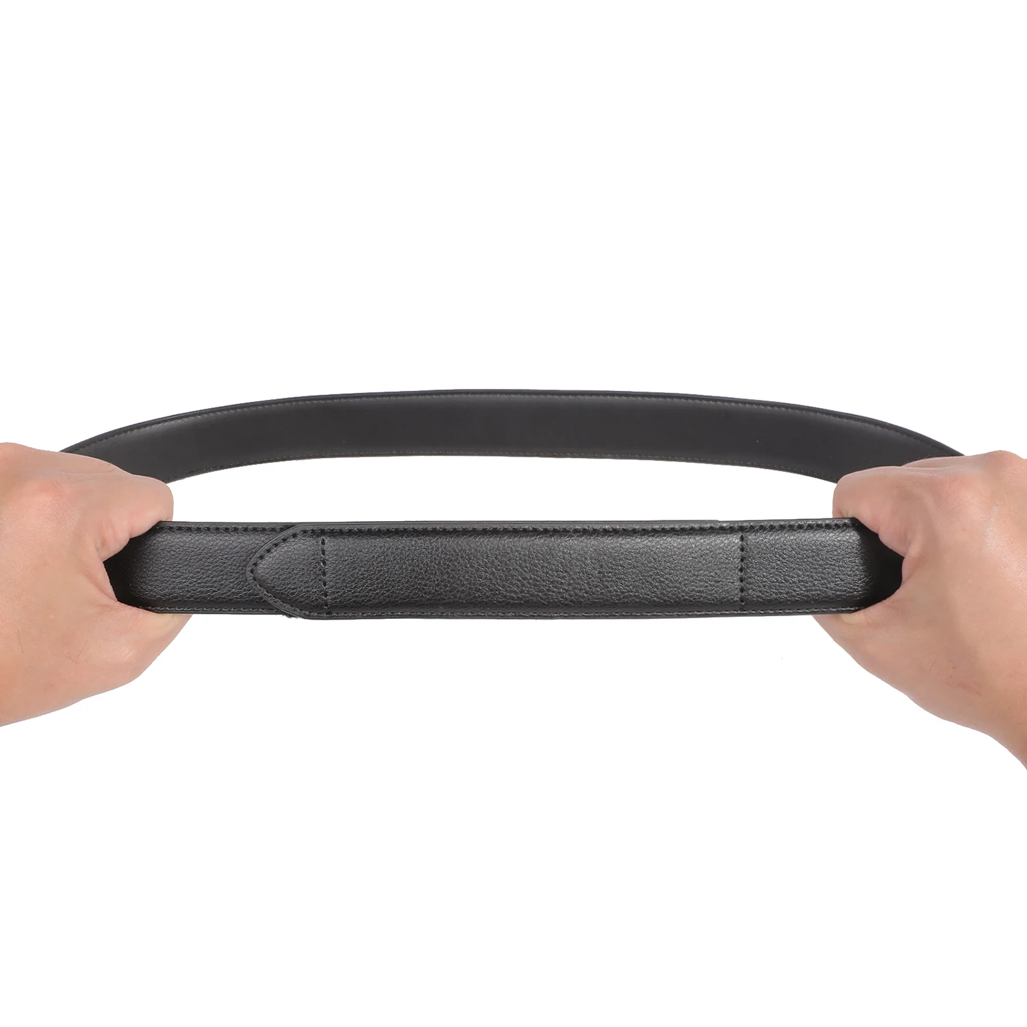 OYIFAN الرجال مشبك خالية حزام مريح حزام أعمال حزام جلد الرجال مريحة الفيلكرو إغلاق حزام حزام جلد طبيعي #3