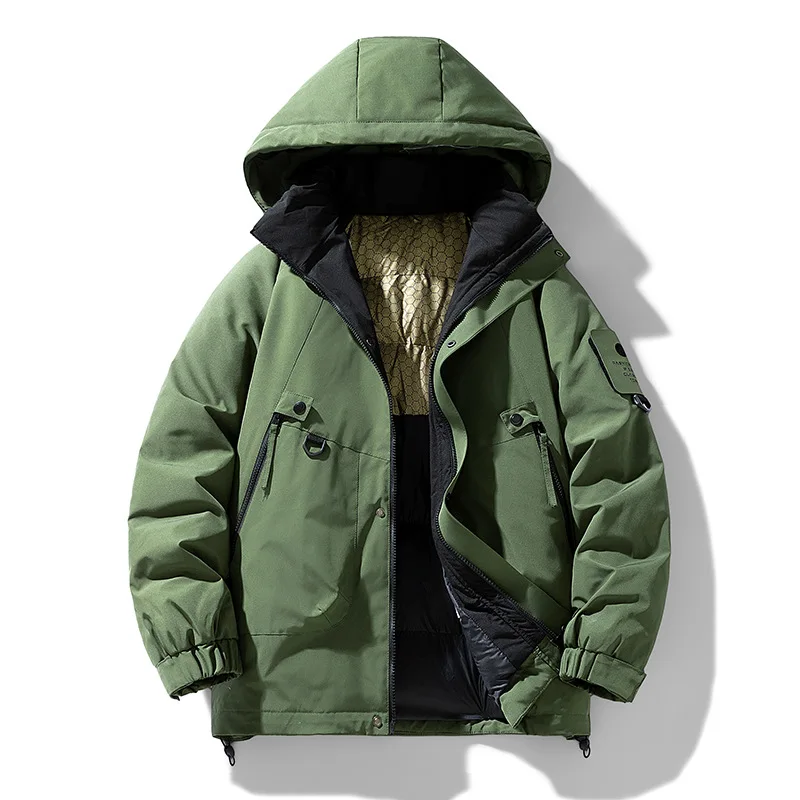 

Graphene Warmth Retention Men Hooded Parkas Casual Down Jackets Male Thicker Warm Parkas Winter Coats Couple Puffer Jackets 3XL