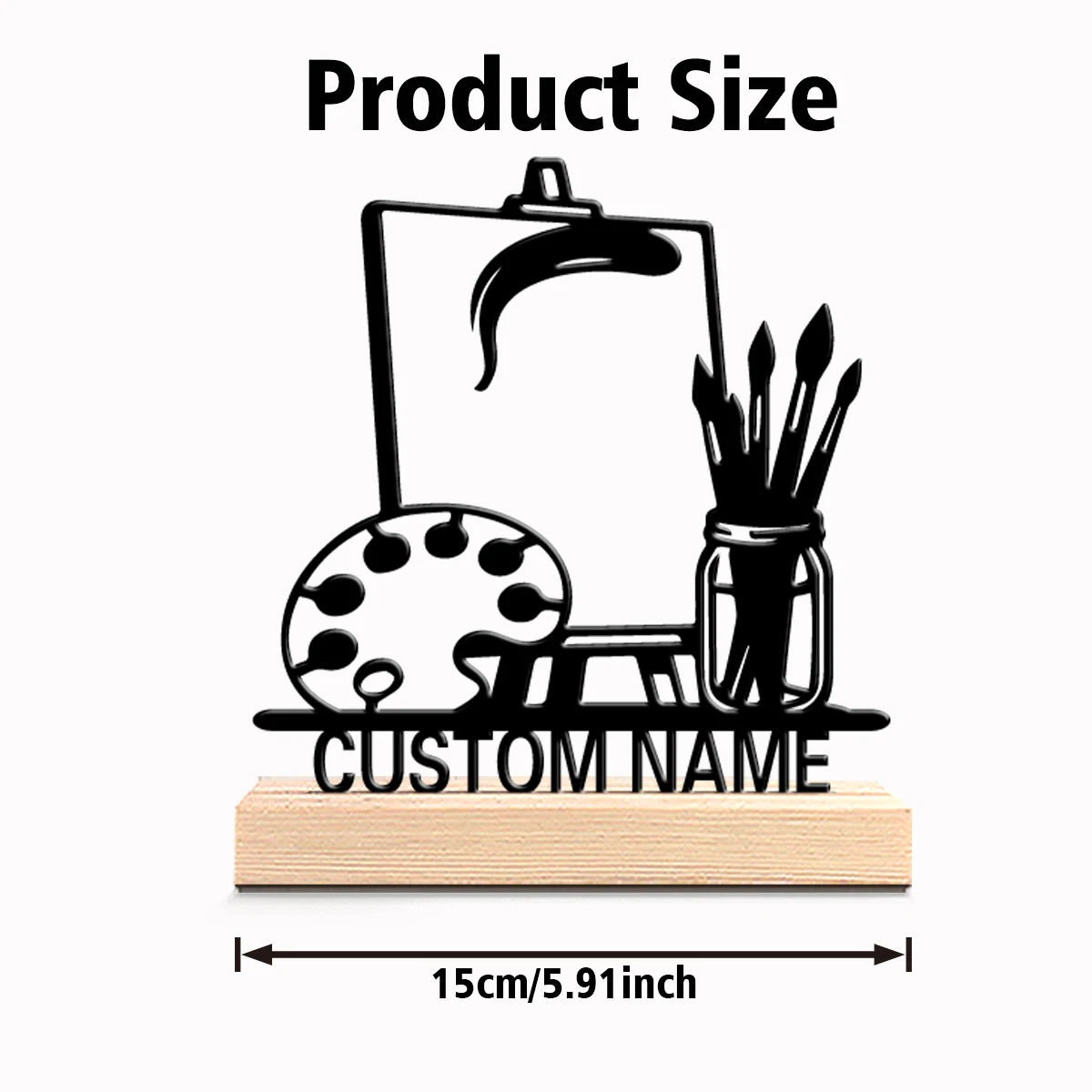 1pc Cute Personalized Custom Painting Wooden Base Bar Decor for Kitchen Dining Room Modern Rustic Themes Wedding Decorations view 2