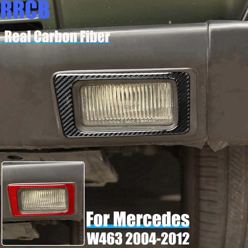 

Real Carbon Fiber Car Accessories Fog Lights Frame Soft Cover Sticker For Mercedes-Benz G Class W463 G500 G55 G63 G550 2004-2012