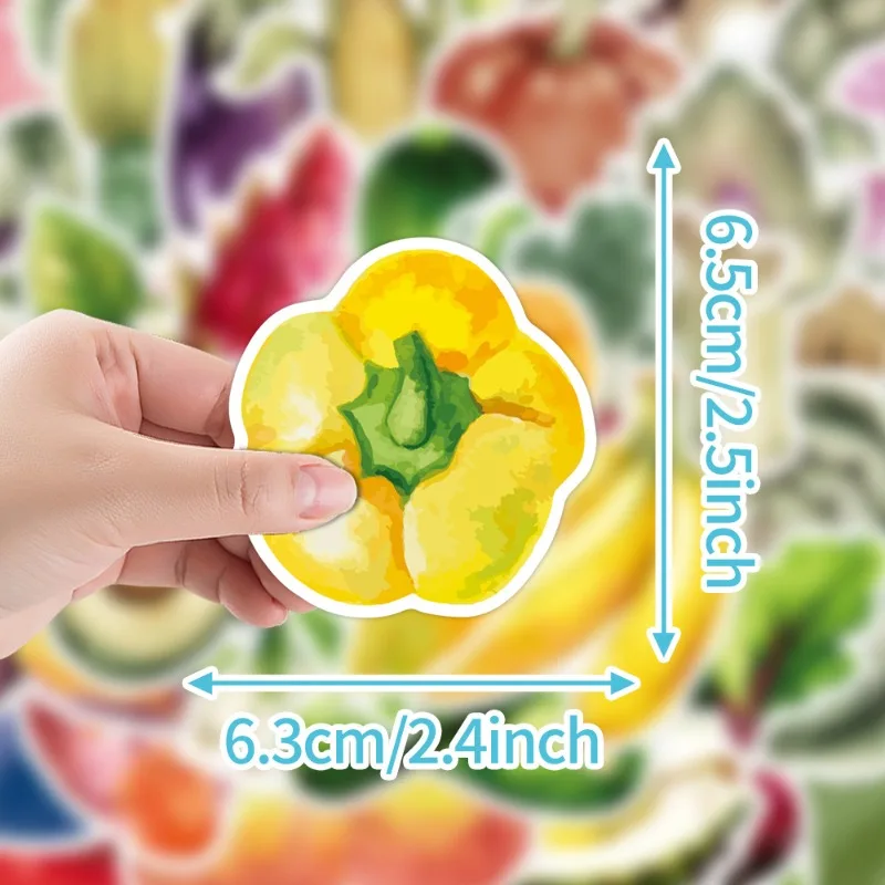 50pcs 만화 귀여운 야채와 과일 낙서 컴퓨터 물 컵 테이블 어린이 크리 에이 티브 장식 방수 스티커