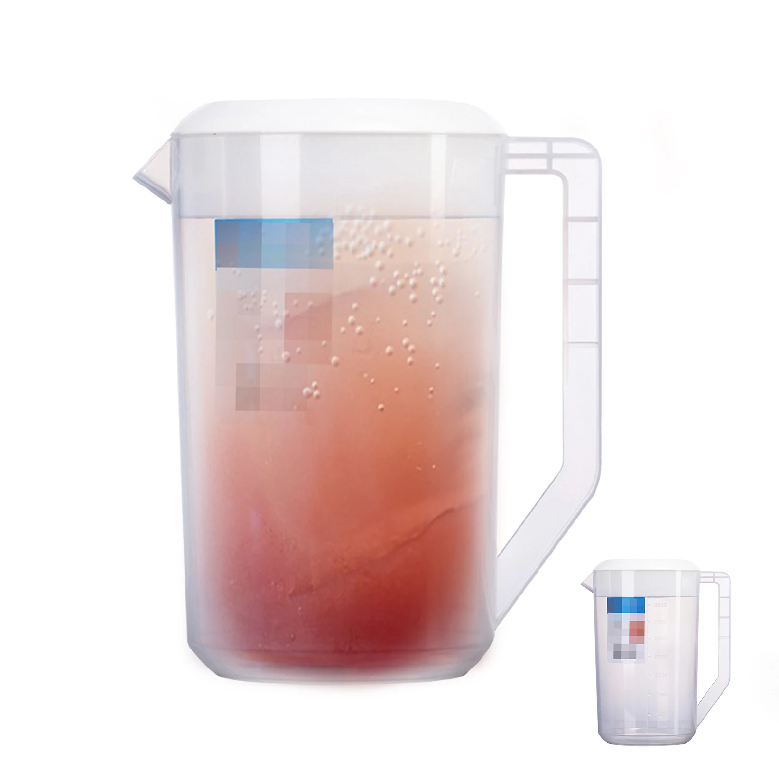 

Cold Water Pitcher Plastic Juice Pitcher 4000ml Heat Resistant Lid Beverage Container for Home Party Refrigerator Use