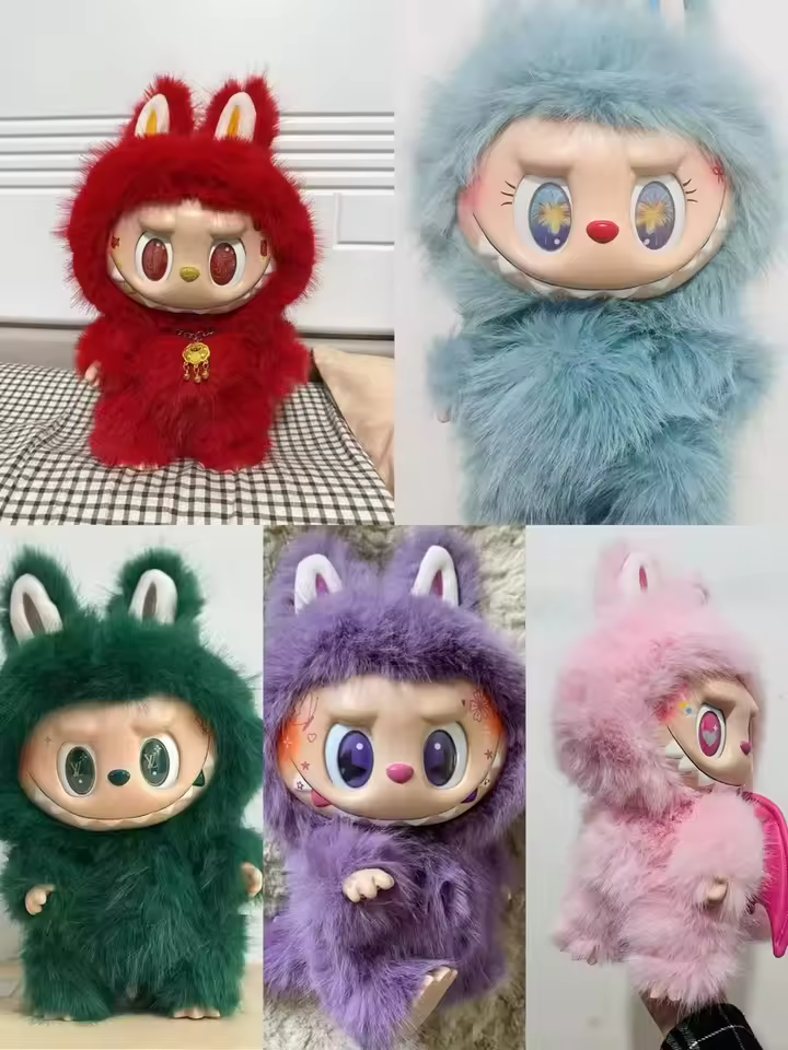 New 38cm The Monster Labubu Zimomo Angel Blue Purple Pink Green Creative Diy Figure Vinyl Dolls Pendant Gift Toys High Quality - AliExpress 