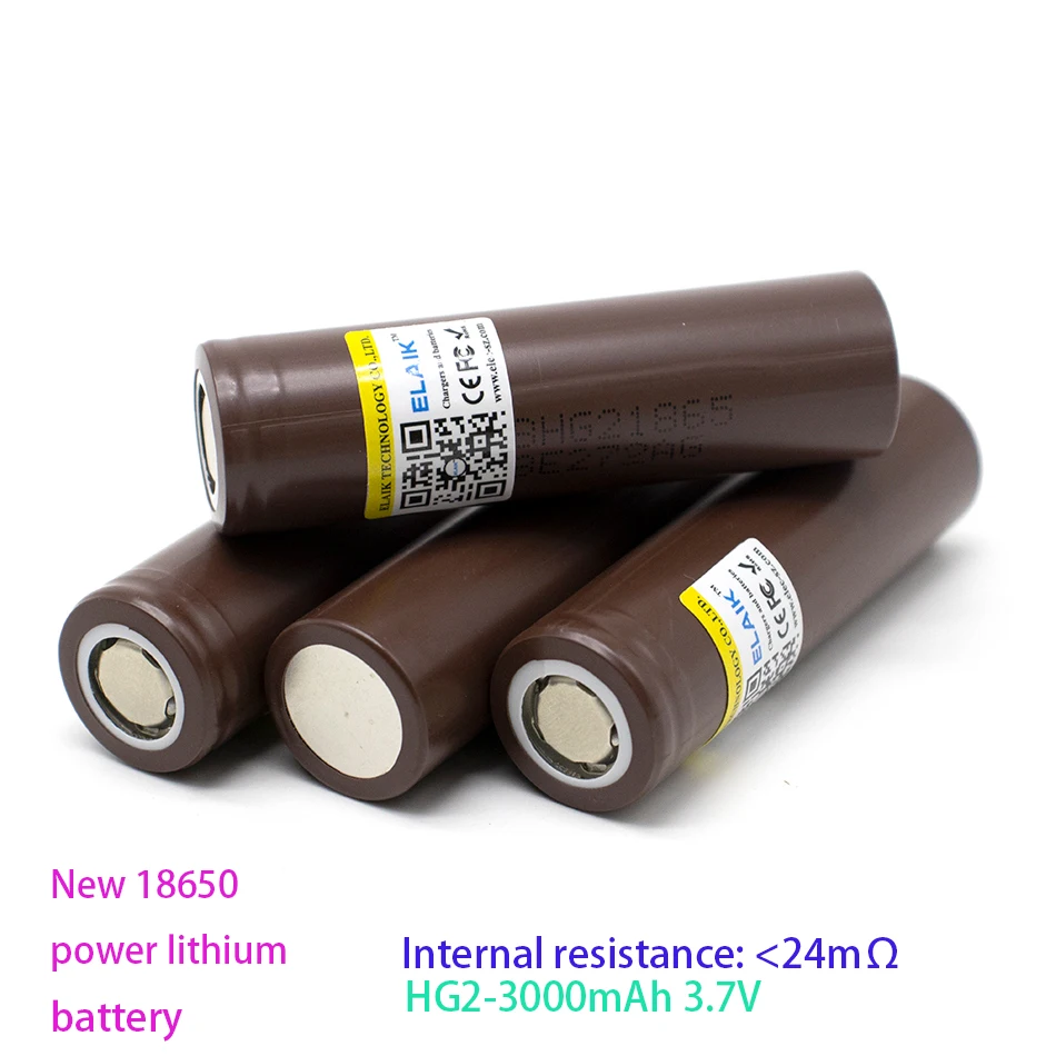 Original battery 18650 HG2 3000mAh*4pcs 30A high current battery 3.7V Rechargeable lithium battery Power battery