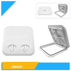 White Plastic ABS Deck Plate Cover Hatch Boat Deck Access Hatch Square Handle Hatch Pull Out Marine Accessories