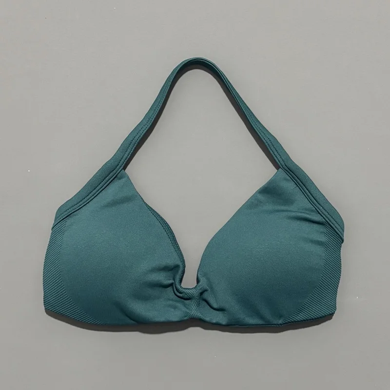 HISTELLO Impact Strappy Bra Damen Neckholder-BH mit dünnen Trägern, nahtlos, hoher Halt, Push-Up, für Fitness, Pilates, Laufen, Workout, Yoga, Sport-BH – Detail 29