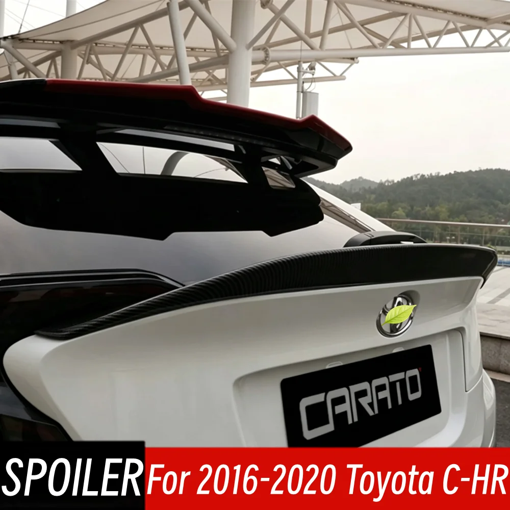 For Toyota C-HR CHR 2016 2017 2018 2019 2020 Bodykit Car Rear Trunk Lid Spoiler Wings FRP Black Carbon Exterior Accessorie ﻿Part