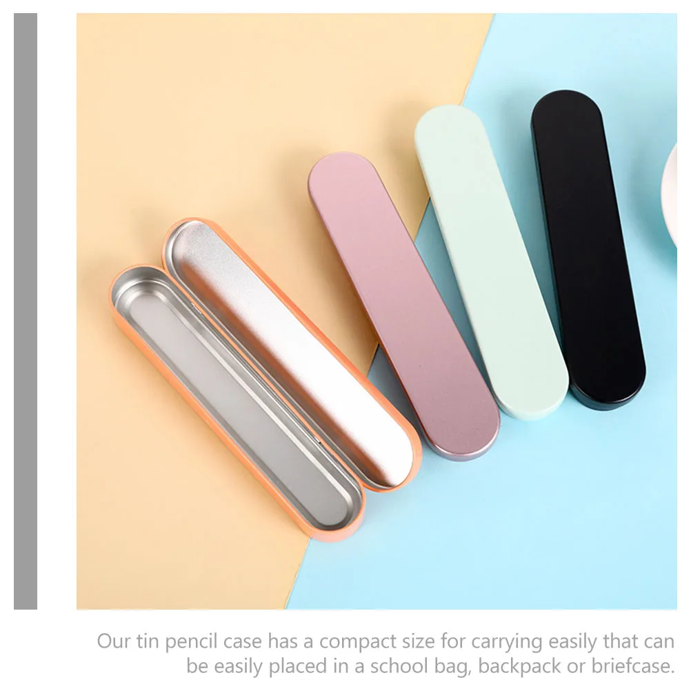 

6 Pcs Container Stationery Box Student Pencil Case Tinplate Sponge Cases Portable Tins