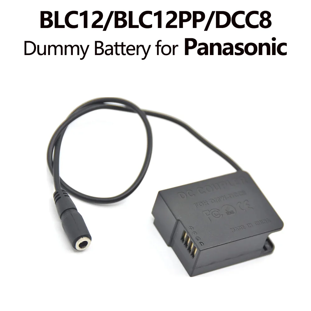 

BLC12 BLC12PP Dummy Battery Full Decoded DCC8 DC Coupler for Panasonic DMC-GH2 GH2K GH2S FZ200 FZ300 FZ1000 GX8 G7 G6 G81 G85