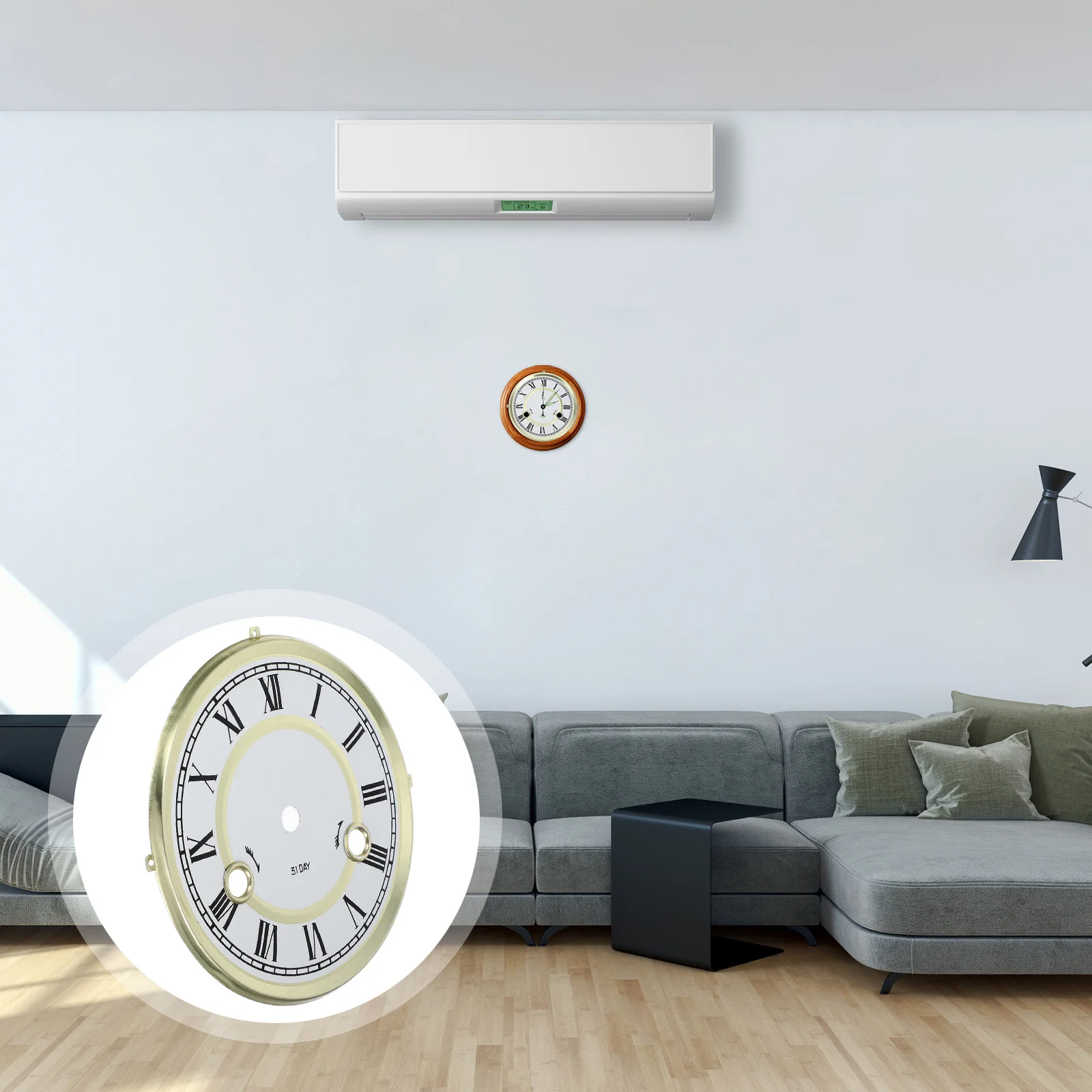 

Metal Quartz Clock Dial Replacement Roman Numeral Round DIY Wall Clock Face Plate for Home Decor Accessories Round Dial Disc