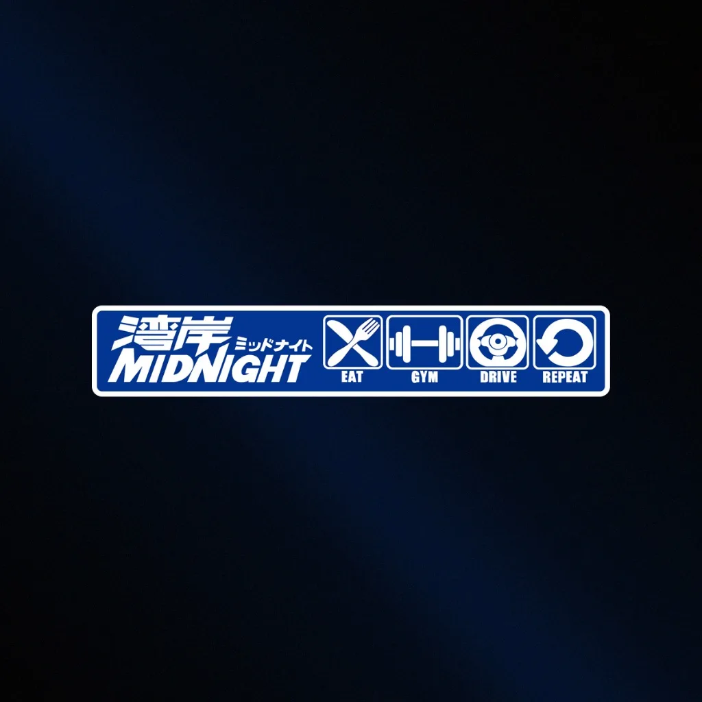 JDM Car Stickers Midnight Play Motorcycle Attitude Reflective Triangle Window  Scooter Body  Windshield Fuel Tank Cover Decals