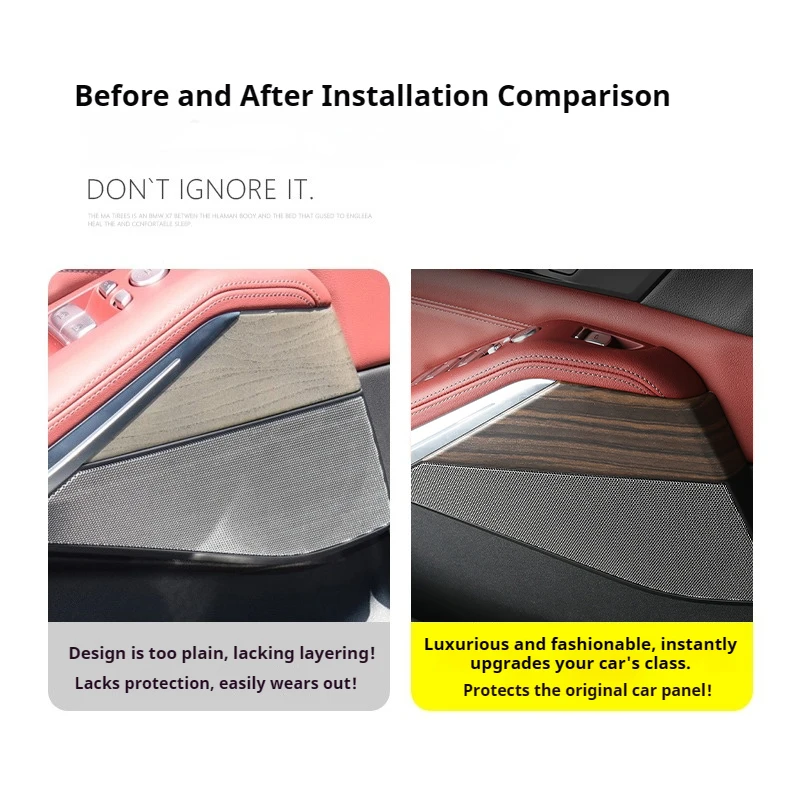 For BMW X5 G05 2019-2025Car Door panel wood grain ABS carbon fiber grain door decorative stickers interior modification stickers 6