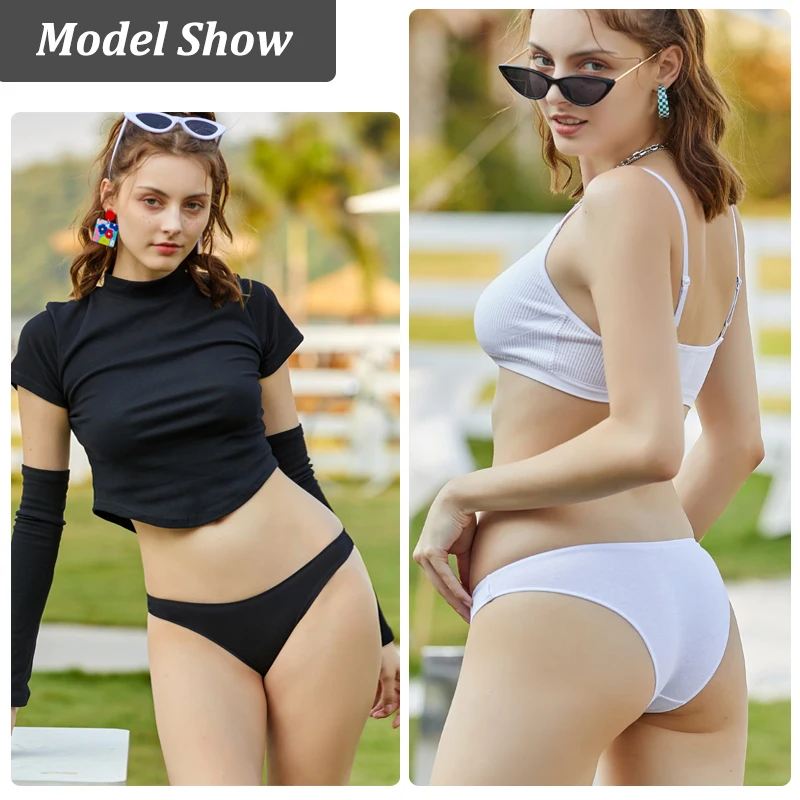 1PCS FINETOO M-XXL Women Cotton Panties Sexy Low-waist Underwear Female Soft Breathable Intimates Lingerie Solid Color Briefs